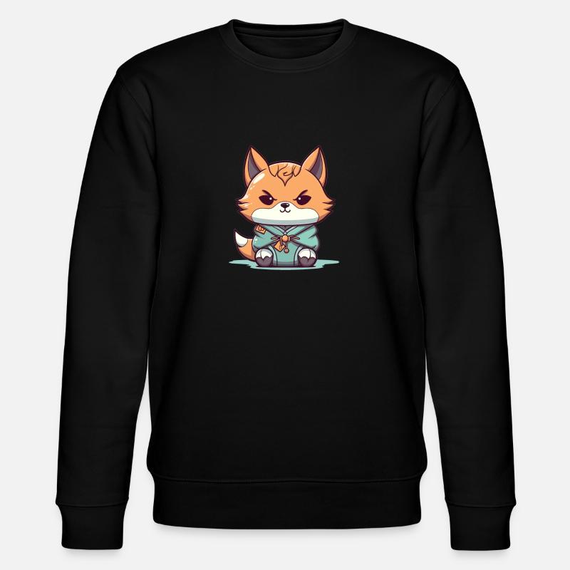 Fuchs - Kawaii Style - Stanley/Stella Unisex Bio-Sweatshirt CHANGER  - Schwarz