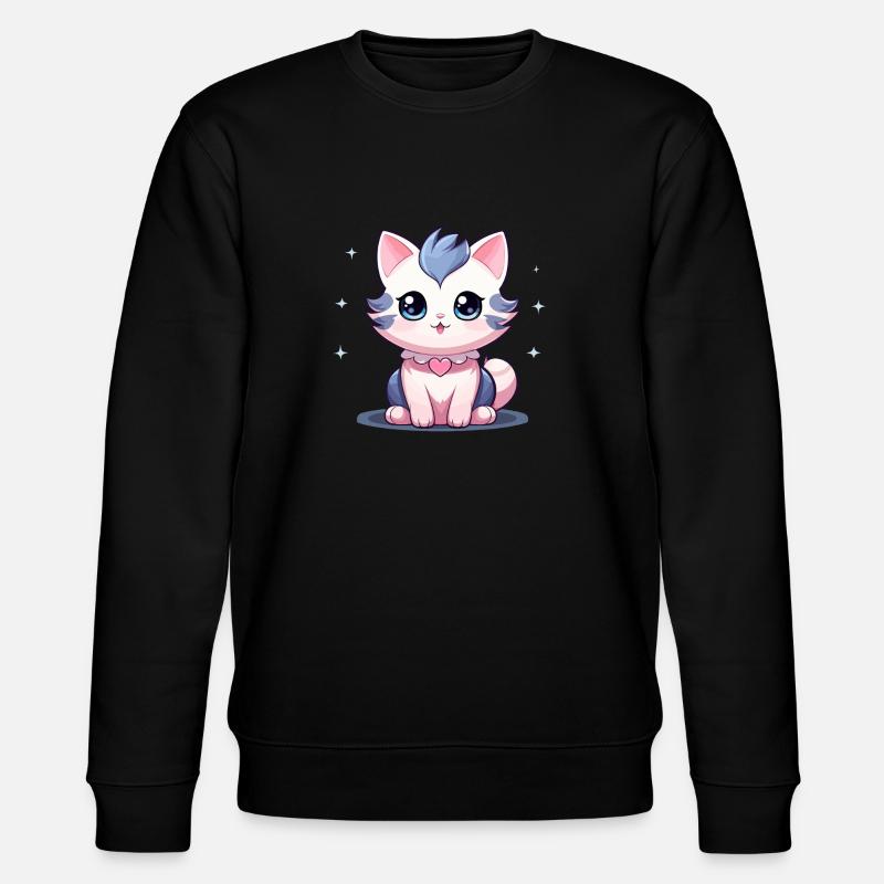 Katze - Kawaii Style - Stanley/Stella Unisex Bio-Sweatshirt CHANGER  - Schwarz