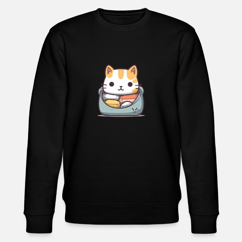 Katze - Kawaii Style - Stanley/Stella Unisex Bio-Sweatshirt CHANGER  - Schwarz