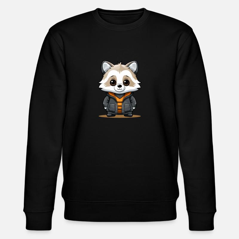Raton laveur - Style Kawaii - Sweat bio CHANGER Stanley/Stella Unisexe - noir
