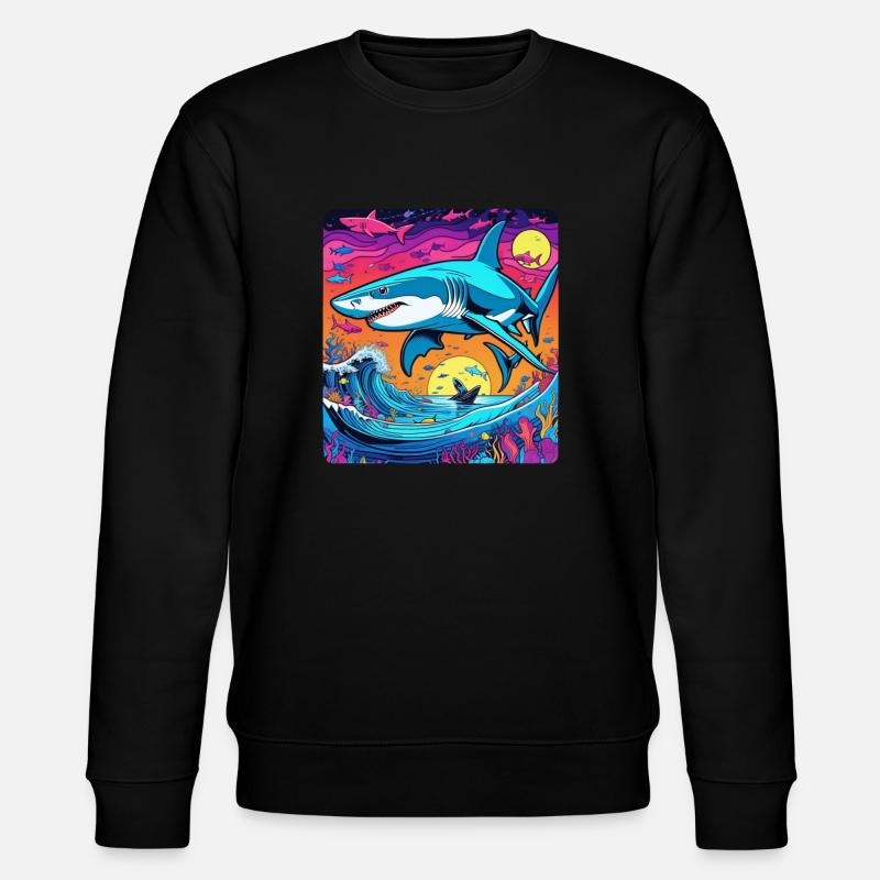 Shark & Sunset - Stanley/Stella CHANGER Unisex Organic Sweatshirt - black