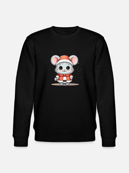 Mouse Christmas Design - Kawaii Style - Stanley/Stella CHANGER Unisex Organic Sweatshirt - black