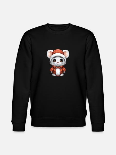 Mouse Christmas Design - Kawaii Style - Stanley/Stella CHANGER Unisex Organic Sweatshirt - black