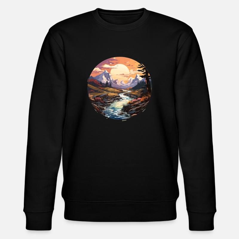Paysage - Illustration - Sweat bio CHANGER Stanley/Stella Unisexe - noir