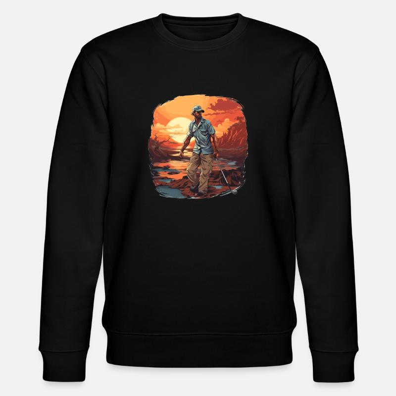 Golf Spieler - Illustration - Stanley/Stella Unisex Bio-Sweatshirt CHANGER  - Schwarz