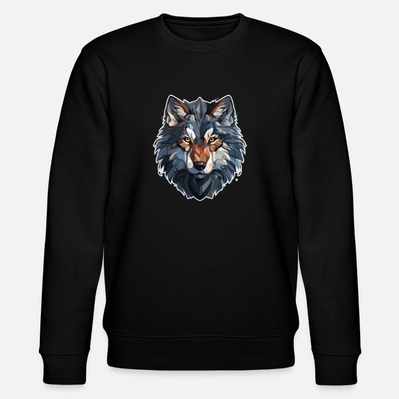 Wolf - Illustration - Stanley/Stella Unisex Bio-Sweatshirt CHANGER  - Schwarz
