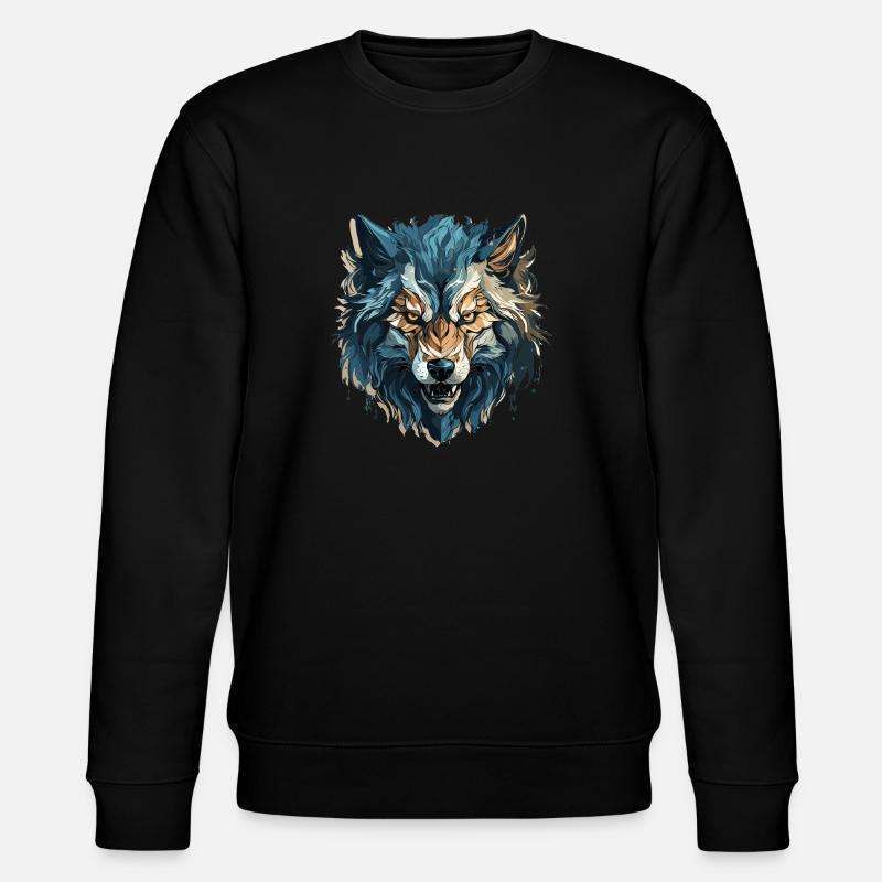 Loup - Illustration - Sweat bio CHANGER Stanley/Stella Unisexe - noir