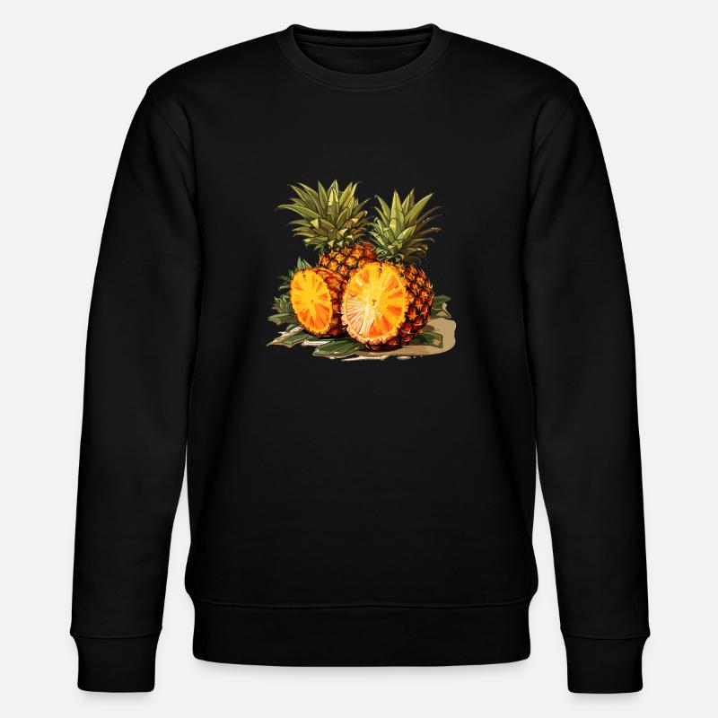 Ananas - Illustration - Stanley/Stella Unisex Bio-Sweatshirt CHANGER  - Schwarz