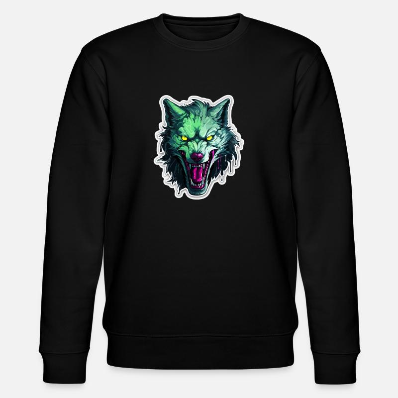 Wolf - Illustration - Stanley/Stella Unisex Bio-Sweatshirt CHANGER  - Schwarz