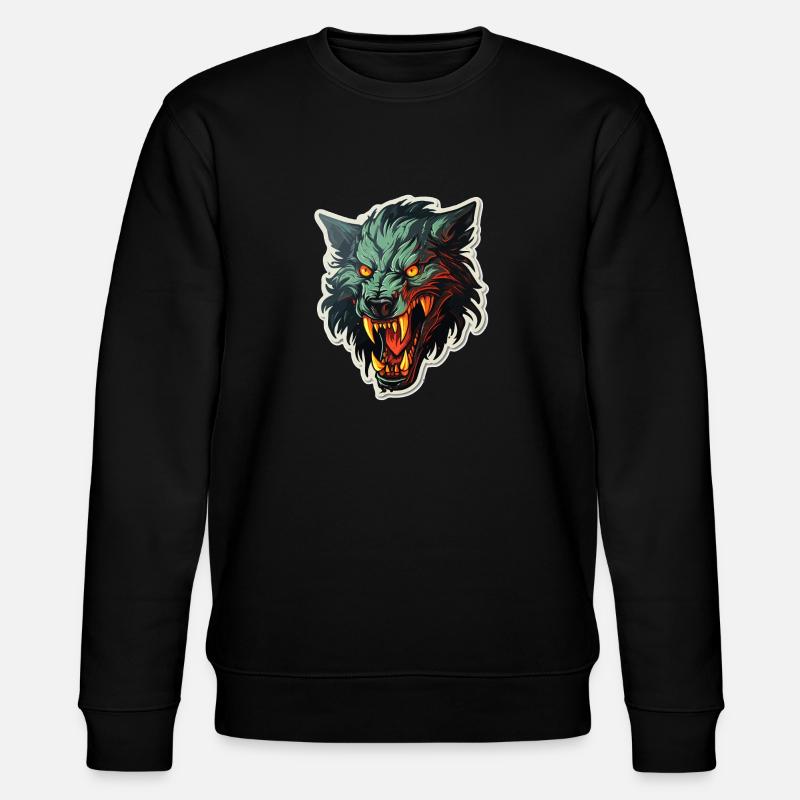 Wolf - Illustration - Stanley/Stella Unisex Bio-Sweatshirt CHANGER  - Schwarz