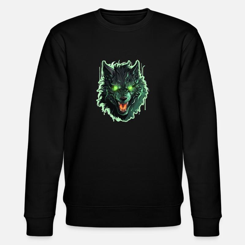 Wolf - Illustration - Stanley/Stella Unisex Bio-Sweatshirt CHANGER  - Schwarz