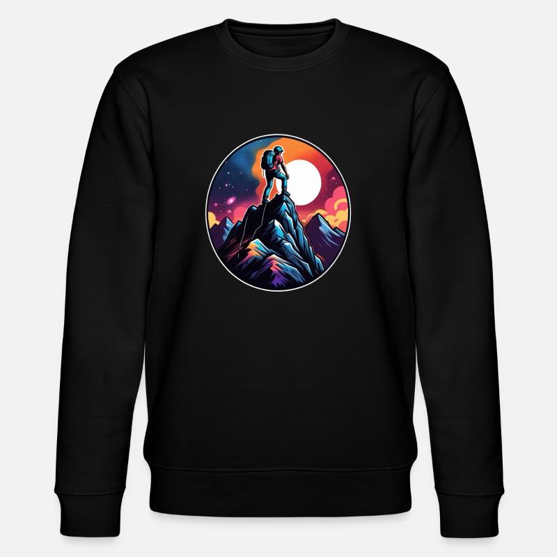 Climbing - Moon - Space - Stanley/Stella CHANGER Unisex Organic Sweatshirt - black