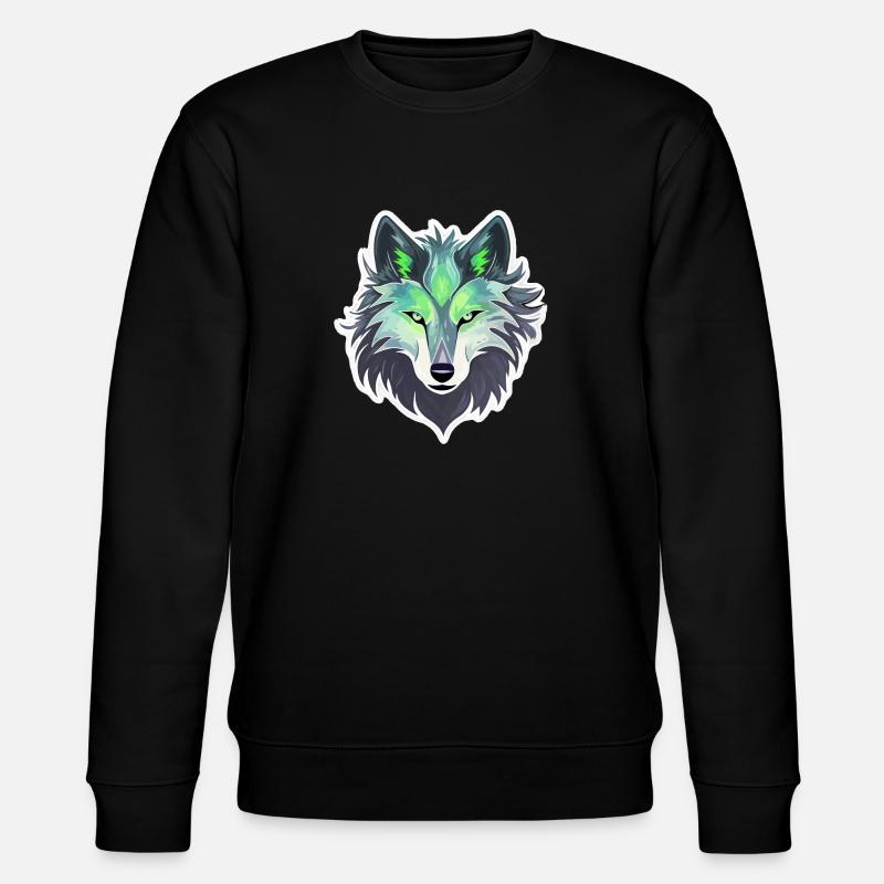 Wolf - Illustration - Stanley/Stella Unisex Bio-Sweatshirt CHANGER  - Schwarz
