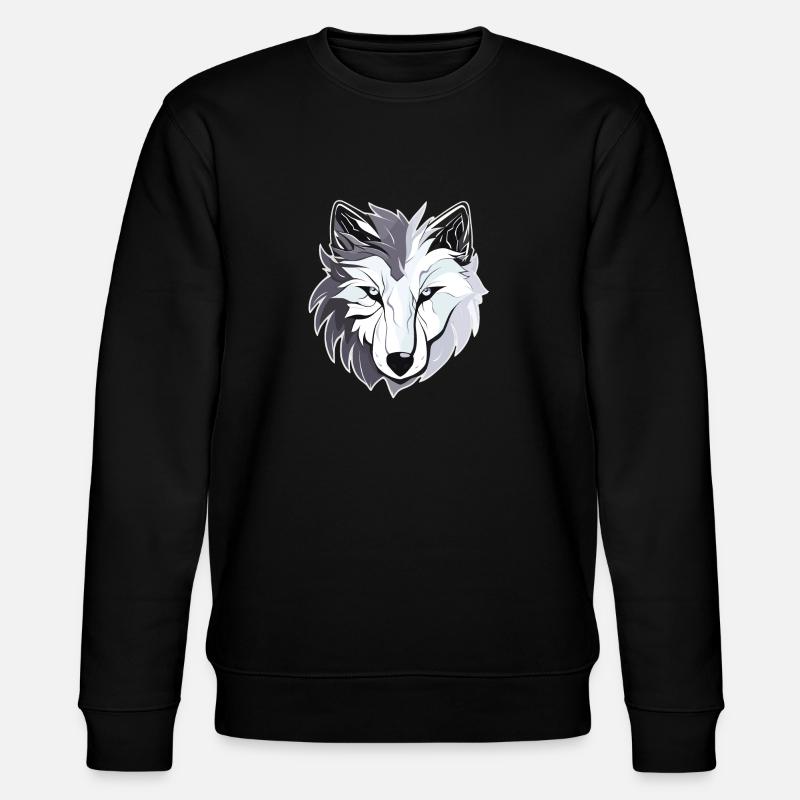 Wolf - Illustration - Stanley/Stella Unisex Bio-Sweatshirt CHANGER  - Schwarz
