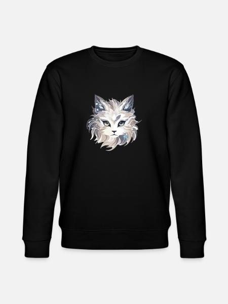 Cat - illustration - Stanley/Stella CHANGER Unisex Organic Sweatshirt - black