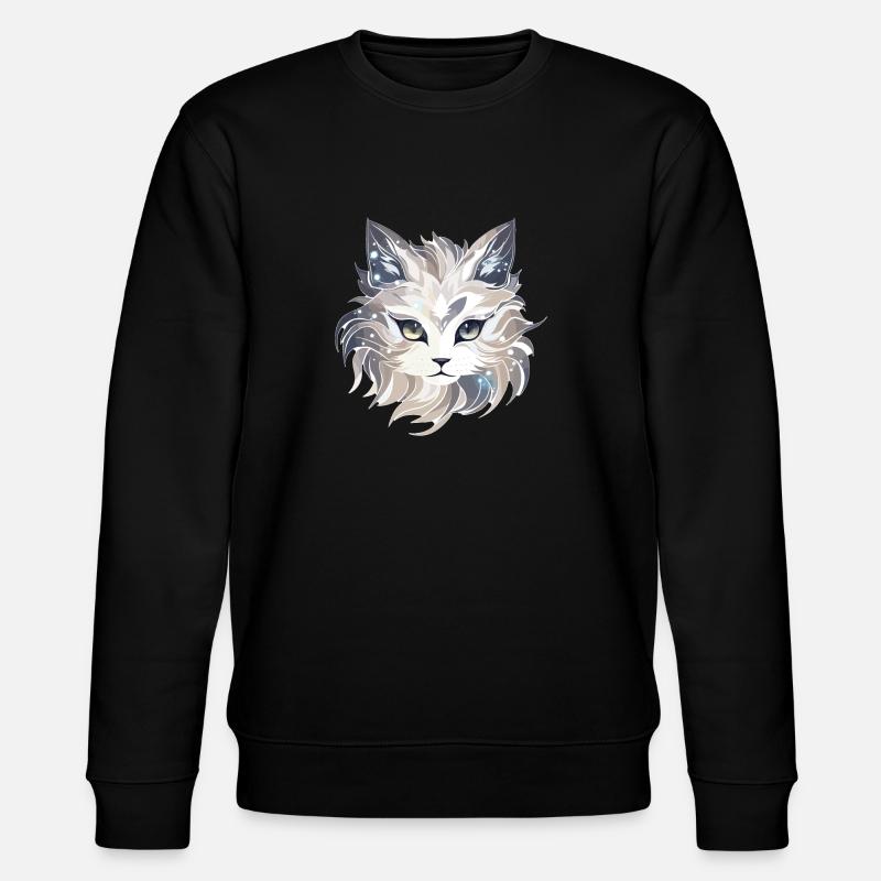 Katze - Illustration - Stanley/Stella Unisex Bio-Sweatshirt CHANGER  - Schwarz