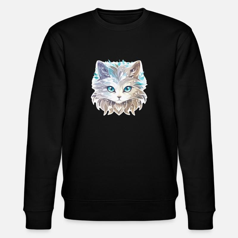 Katze - Illustration - Stanley/Stella Unisex Bio-Sweatshirt CHANGER  - Schwarz