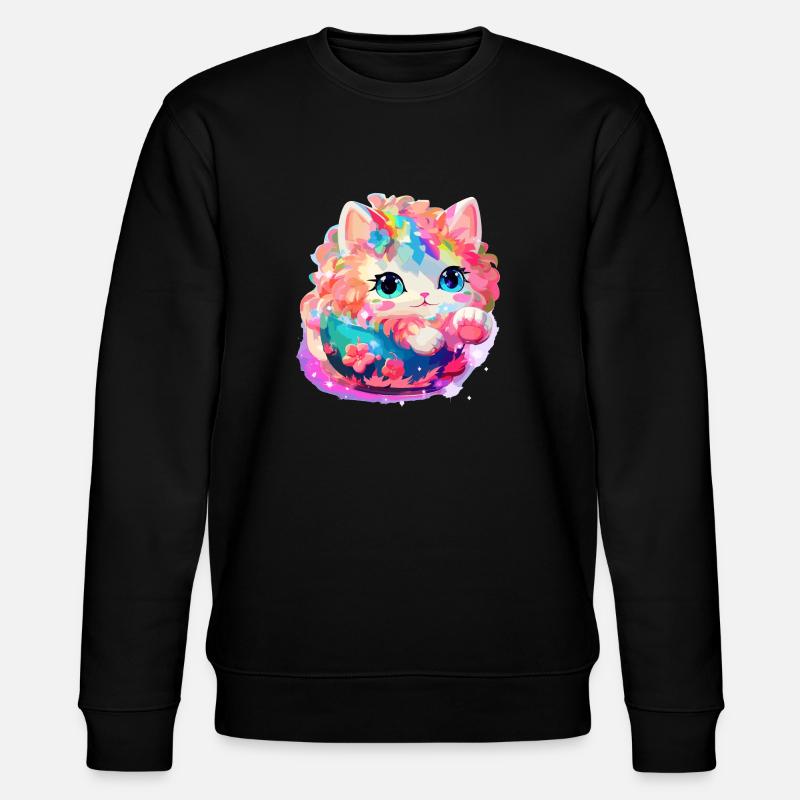 Katze - Illustration - Stanley/Stella Unisex Bio-Sweatshirt CHANGER  - Schwarz