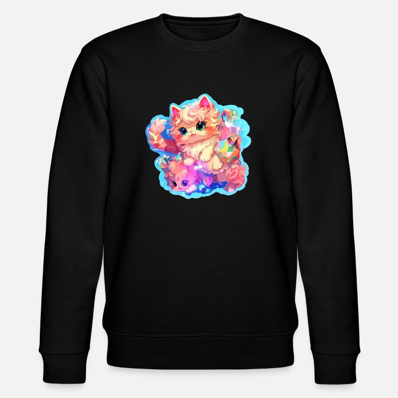 Katze - Illustration - Stanley/Stella Unisex Bio-Sweatshirt CHANGER  - Schwarz