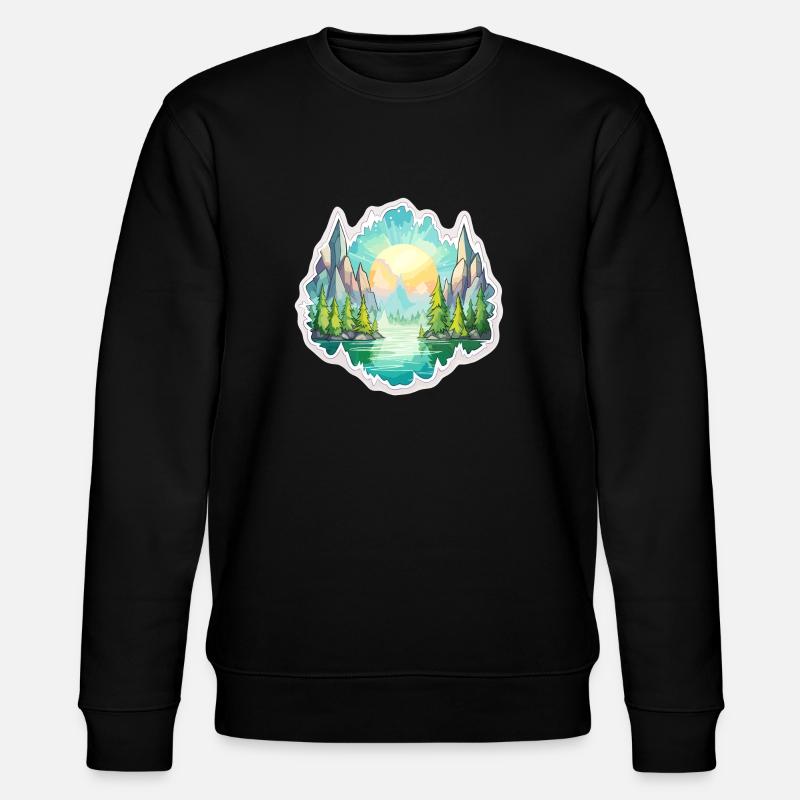 Paysage - Illustration - Sweat bio CHANGER Stanley/Stella Unisexe - noir