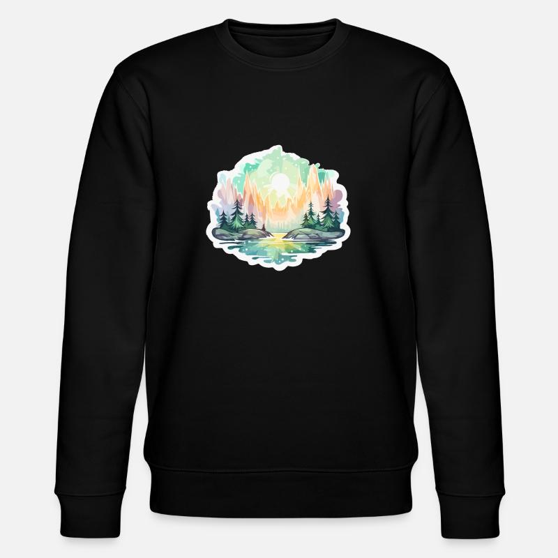 Paysage - Illustration - Sweat bio CHANGER Stanley/Stella Unisexe - noir