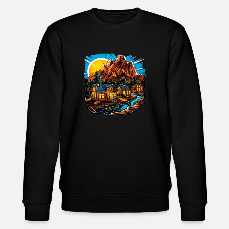 Landscape - Illustration - Stanley/Stella CHANGER Unisex Organic Sweatshirt - black