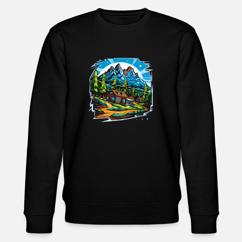 Paysage - Illustration - Sweat bio CHANGER Stanley/Stella Unisexe - noir