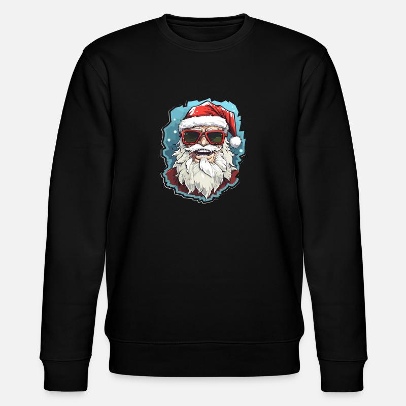 Weihnachtsmann - Illustration - Stanley/Stella Unisex Bio-Sweatshirt CHANGER  - Schwarz