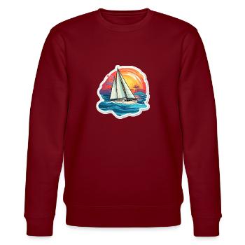 Voilier - illustration - Sweat bio CHANGER Stanley/Stella Unisexe - bordeaux - Devant - Nik (191cm) & Marisol (170cm)
