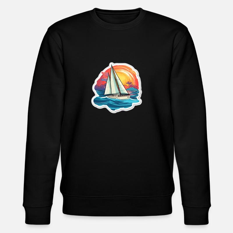 Segelboot - Illustration - Stanley/Stella Unisex Bio-Sweatshirt CHANGER  - Schwarz