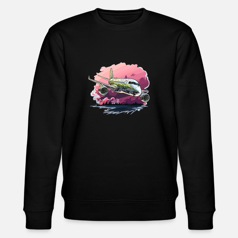 Avion - illustration - Sweat bio CHANGER Stanley/Stella Unisexe - noir