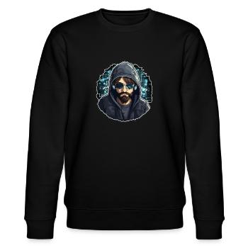 Ethical Hacker - Illustration - Stanley/Stella CHANGER Unisex Organic Sweatshirt - black - Front - Nik (191cm) & Marisol (170cm)