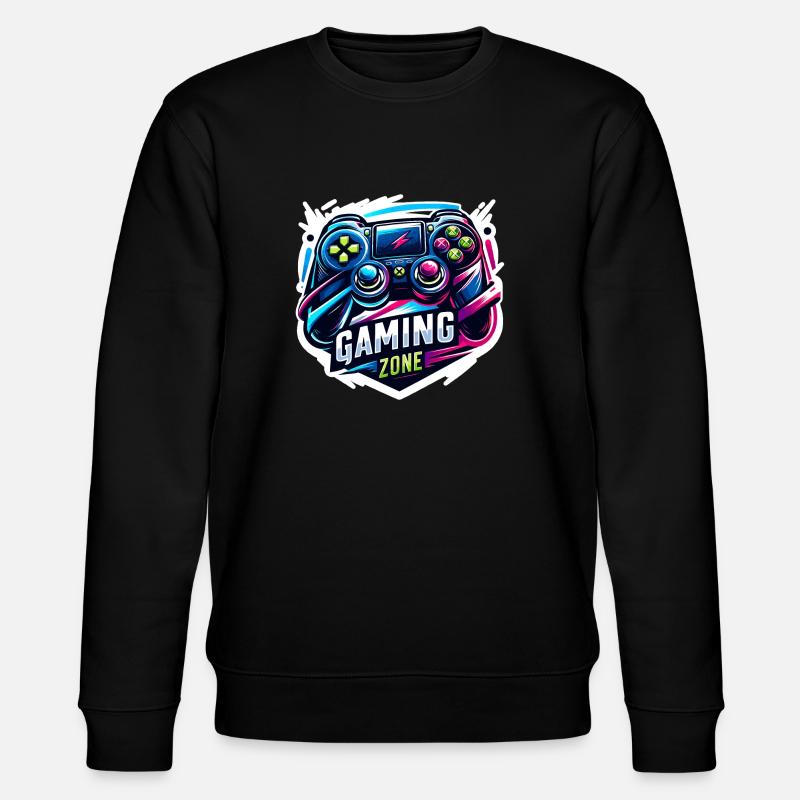 Gaming Zone - Controller Illustration - Stanley/Stella CHANGER Unisex Organic Sweatshirt - black