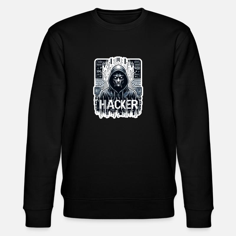 Hacker - Illustration - Stanley/Stella CHANGER Unisex Organic Sweatshirt - black