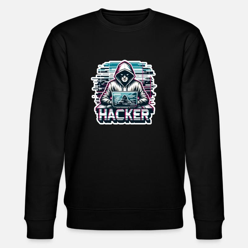 Hacker - Illustration - Sweat bio CHANGER Stanley/Stella Unisexe - noir