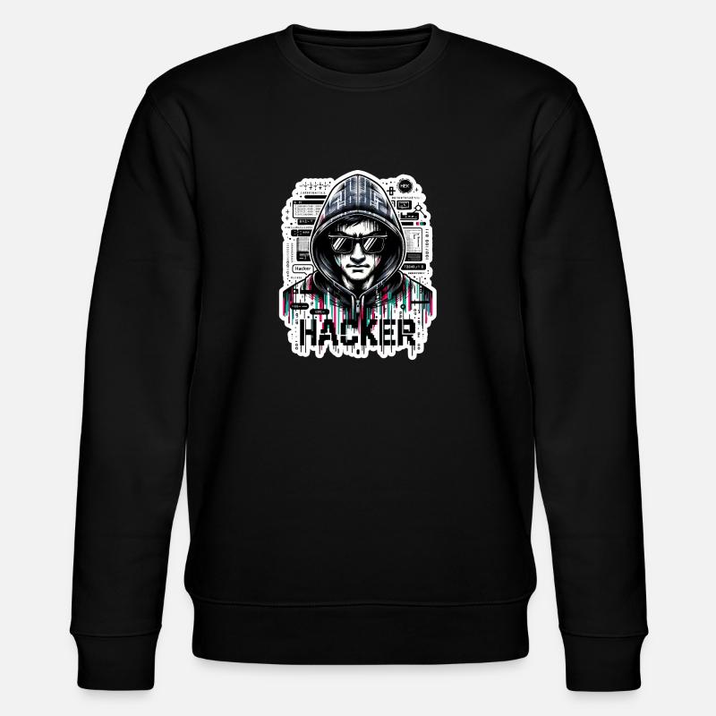 Hacker - Illustration - Stanley/Stella CHANGER Unisex Organic Sweatshirt - black