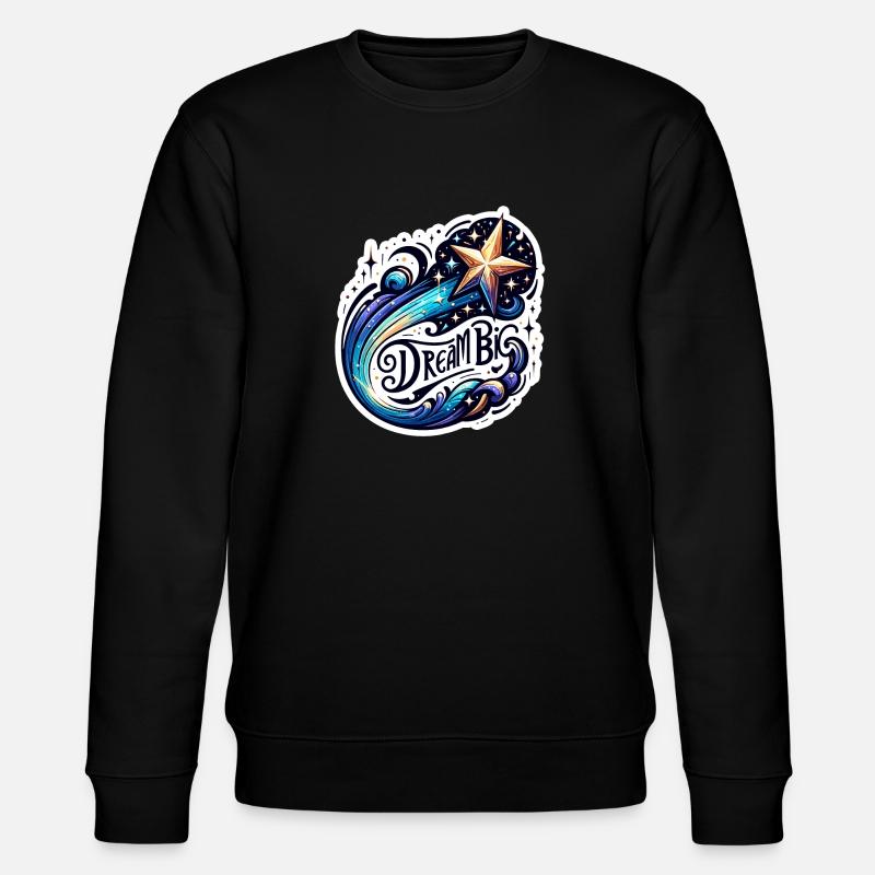 Dream Big - Shooting Star Illustration - Stanley/Stella CHANGER Unisex Organic Sweatshirt - black