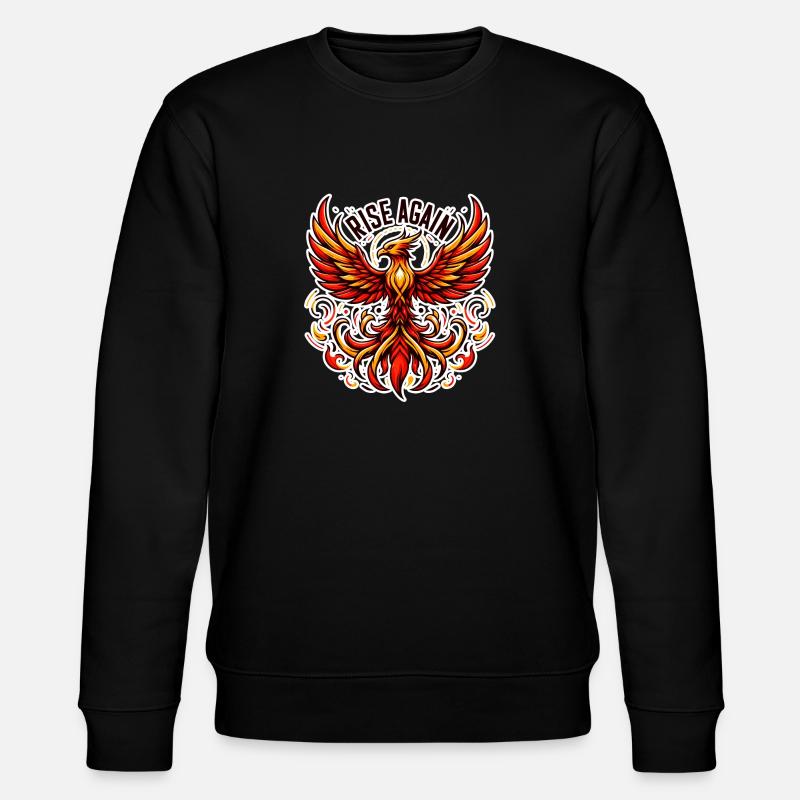 Rise Again - Phönix Illustration - Stanley/Stella Unisex Bio-Sweatshirt CHANGER - Schwarz