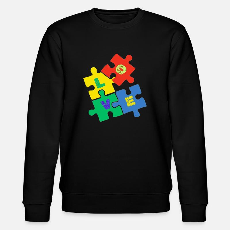 Liebes-Puzzle - Stanley/Stella Unisex Bio-Sweatshirt CHANGER - Schwarz