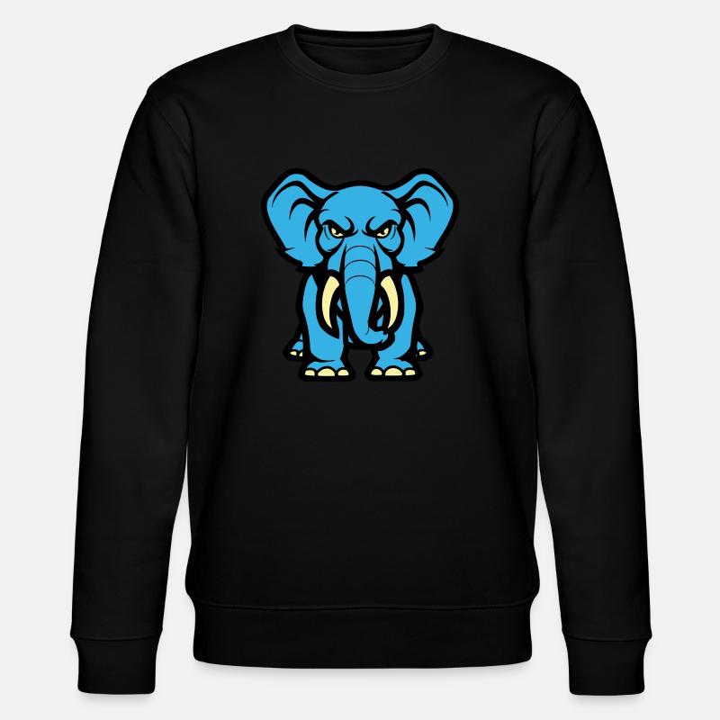 elefant comic - Stanley/Stella Unisex Bio-Sweatshirt CHANGER  - Schwarz