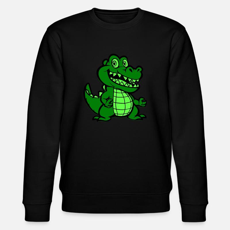 Krokodil Comic - Stanley/Stella Unisex Bio-Sweatshirt CHANGER  - Schwarz