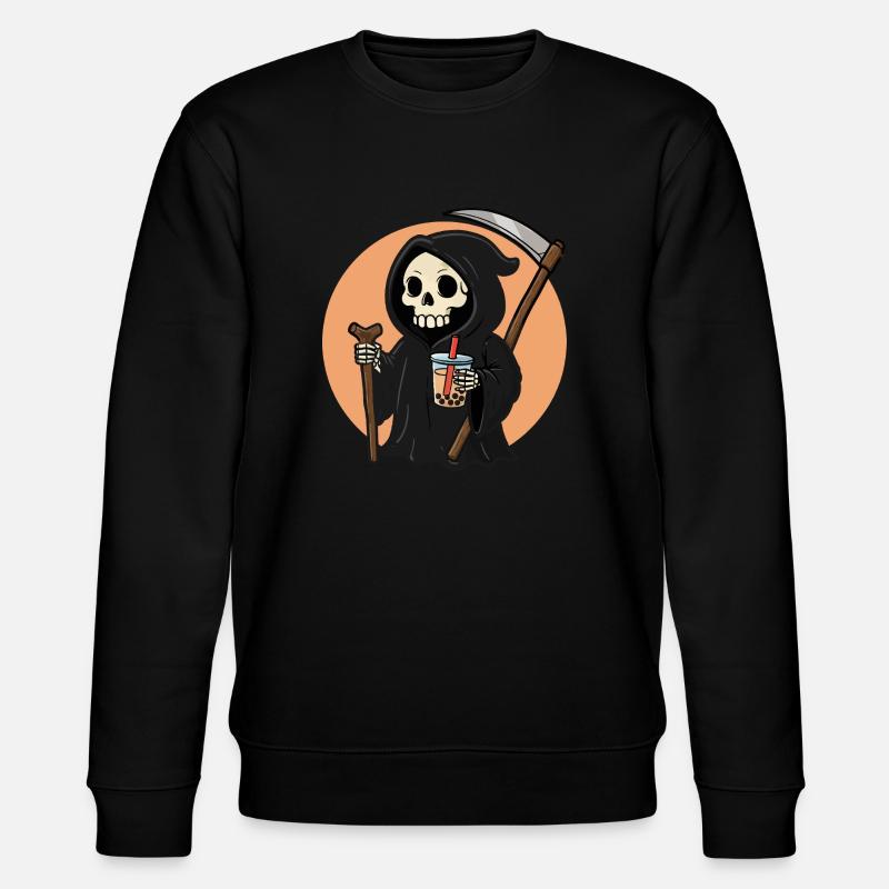Sensenmann mit Boba - Stanley/Stella Unisex Bio-Sweatshirt CHANGER  - Schwarz