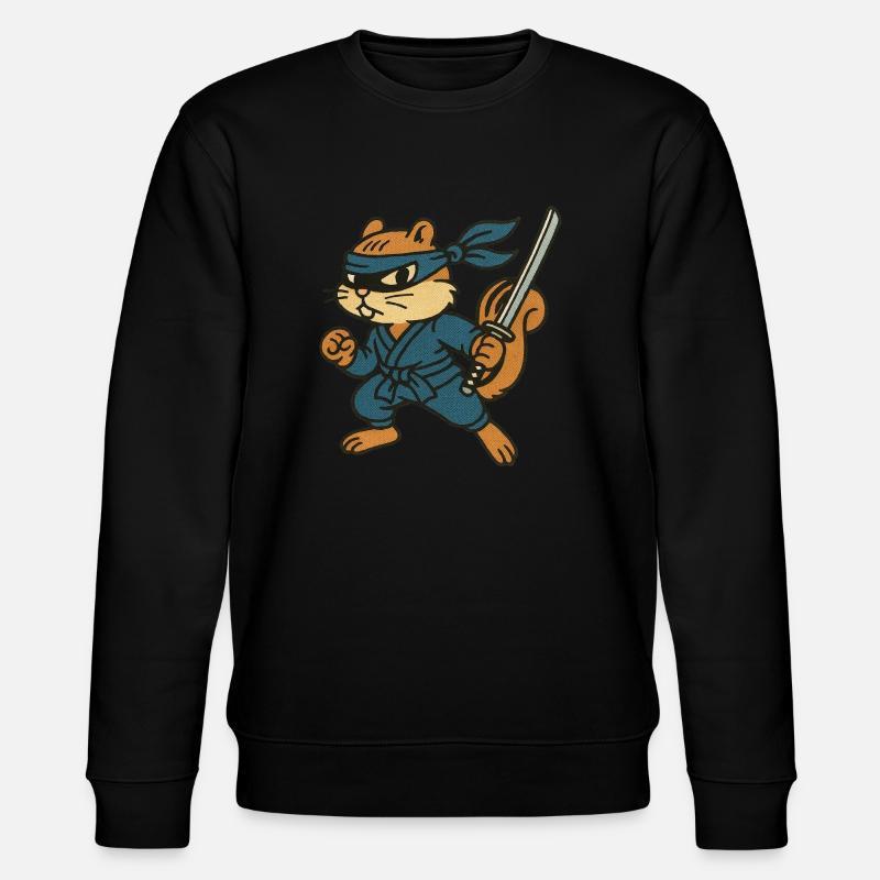 Ninja Chipmunk Verstohlener Waldkrieger - Stanley/Stella Unisex Bio-Sweatshirt CHANGER  - Schwarz