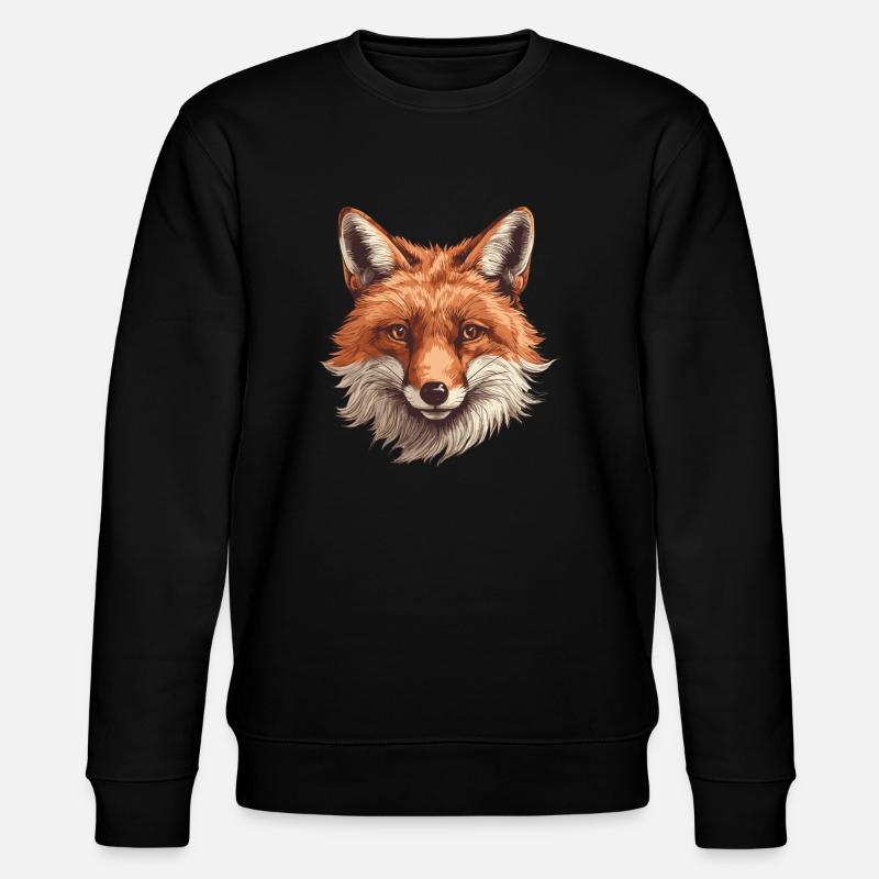 Fuchs Kopf Wald Tier Natur - Stanley/Stella Unisex Bio-Sweatshirt CHANGER - Schwarz