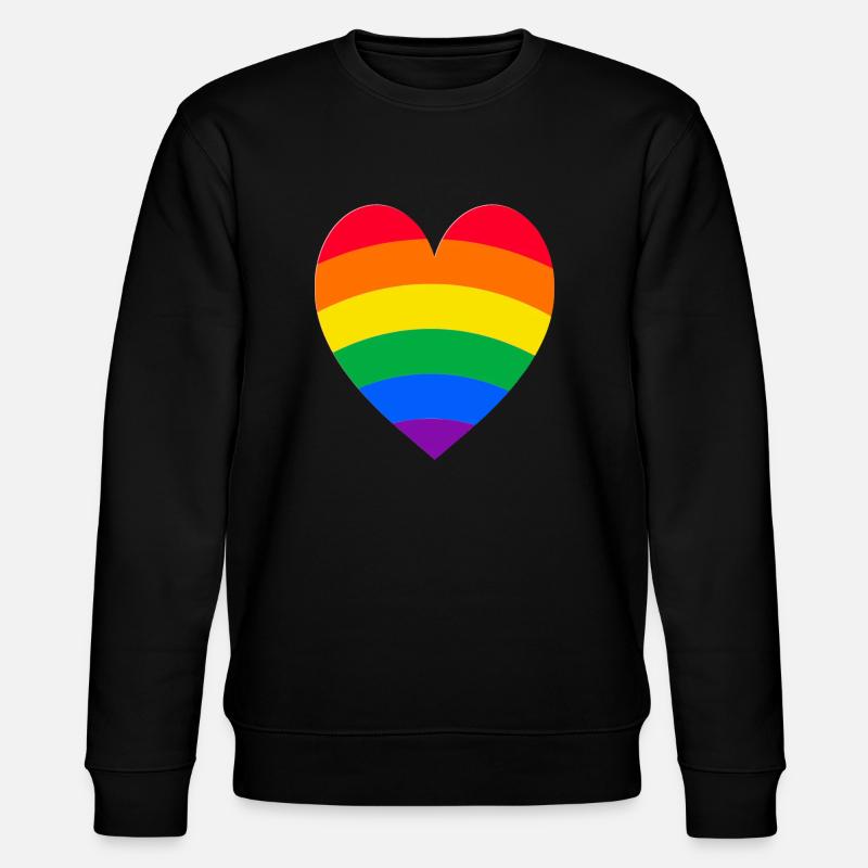 Regenbogen-Herz - Stanley/Stella Unisex Bio-Sweatshirt CHANGER  - Schwarz
