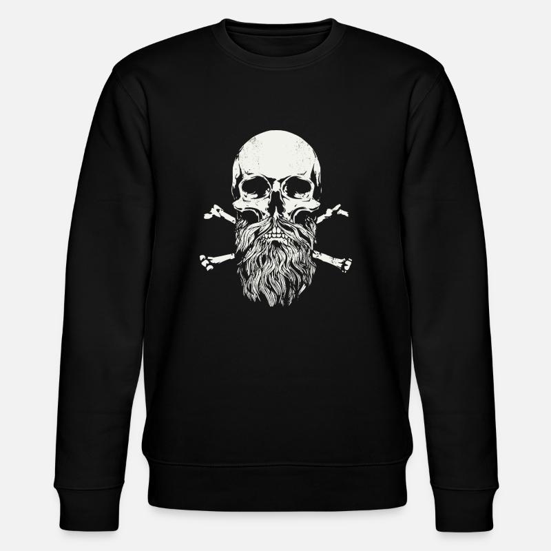 Bearded skull - skull - Stanley/Stella CHANGER Unisex Organic Sweatshirt - black