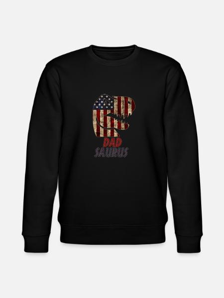 Patriotic Dad Dinosaur - Stanley/Stella CHANGER Unisex Organic Sweatshirt - black