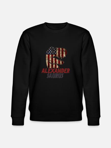 Patriotic Alexander Dinosaur Alexandersaurus - Stanley/Stella CHANGER Unisex Organic Sweatshirt - black