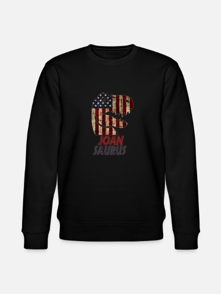 Patriotic Joan Dinosaur Joansaurus - Stanley/Stella CHANGER Unisex Organic Sweatshirt - black
