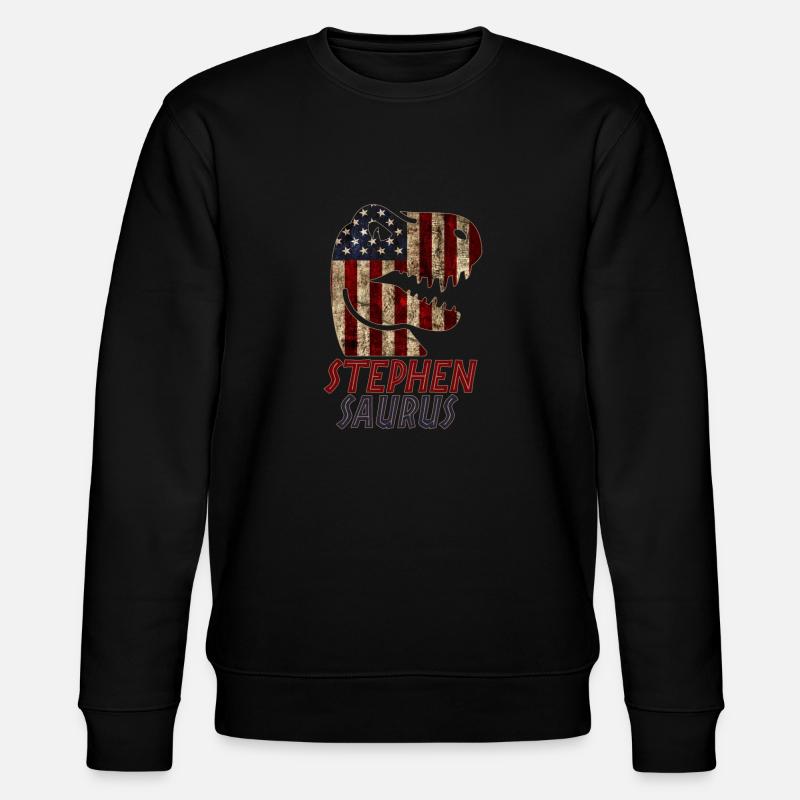 Patriotic Stephen Dinosaur Stephensaurus - Stanley/Stella Unisex Bio-Sweatshirt CHANGER  - Schwarz